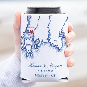 Enfriador De Latas Mapa Místico CT Elegante Marina Azul Favor de la B