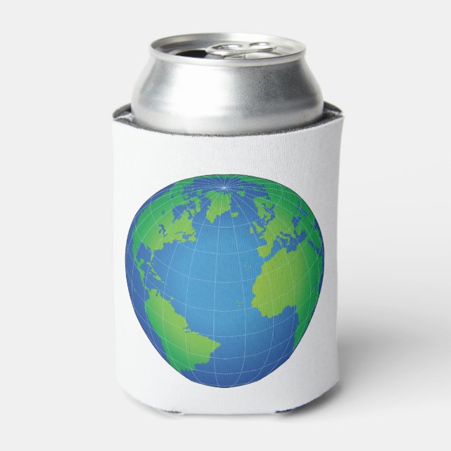Enfriador De Latas Mapa mundial del planeta (Lata Anverso)
