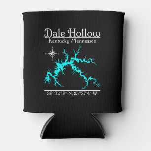 Enfriador De Latas Mapa Náutico del Lago Dale Hollow Kentucky Tenness
