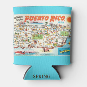 Enfriador De Latas Mapa pintoresco de Puerto Rico