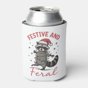 Enfriador De Latas Mapache Divertido Navidad Feral Meme Navidad 