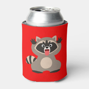Enfriador De Latas Mapache fresco lindo del dibujo animado