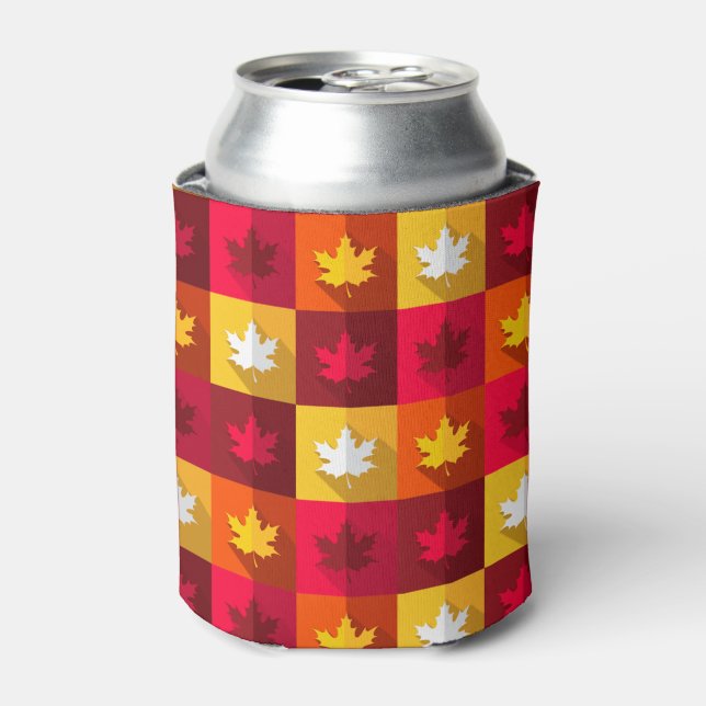 Enfriador De Latas Maple de otoño deja un brillante mosaico (Lata Anverso)
