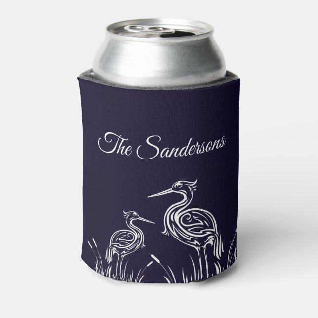 Enfriador De Latas Mar blanco personalizado en la costa de la Marina  (Reverso de la lata)
