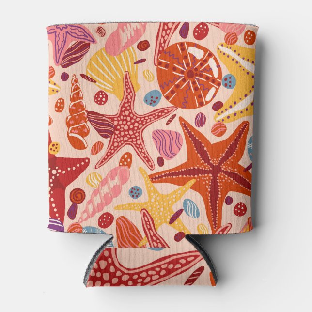 Enfriador De Latas Mar Escandinavo de Verano: Patrón Starfish (Anverso)