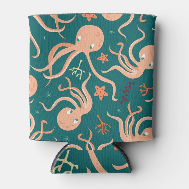 Enfriador De Latas Maravillas Subacuáticas: Baile Starfish Octopus (Anverso)