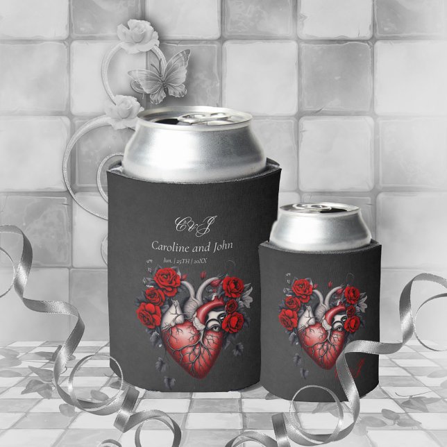 Enfriador De Latas Maravilloso corazón gótico victoriano (Gothic heart)
