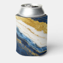 Marble de hojas de oro y azul de la marina de lujo