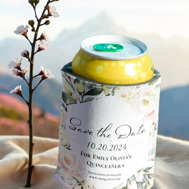 Enfriador De Latas Marco floral de mariposa Quinceanera Guardar la fe (Subido por el creador)