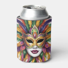 Enfriador De Latas Mardi Gras Añadir nombre Féteres de máscara de car