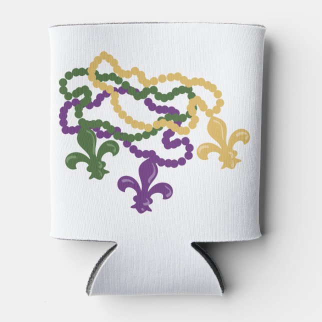 Enfriador De Latas Mardi Gras Beads (Anverso)
