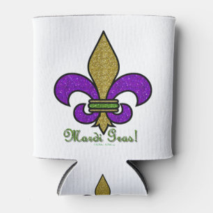 Enfriador De Latas Mardi Gras Fleur De Lis