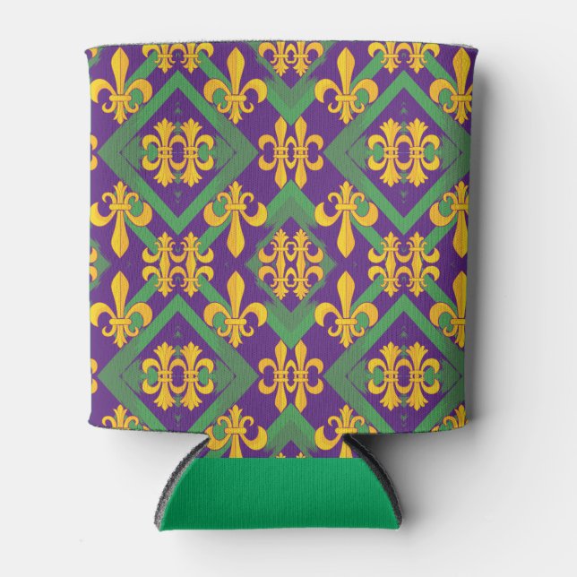 Enfriador De Latas Mardi gras fleur di Lis (Anverso)