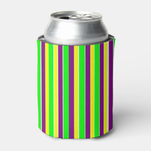 Enfriador De Latas Mardi Gras Stripes