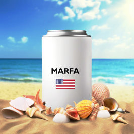 Enfriador De Latas Marfa Texas Estados Unidos Bandera estadounidense 