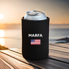 Enfriador De Latas Marfa Texas Estados Unidos Bandera estadounidense 