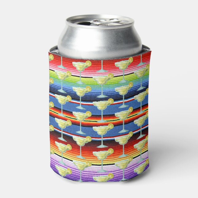 Enfriador De Latas Margarita Mexicana Blanket Fiesta Stripes Serape (Lata Anverso)