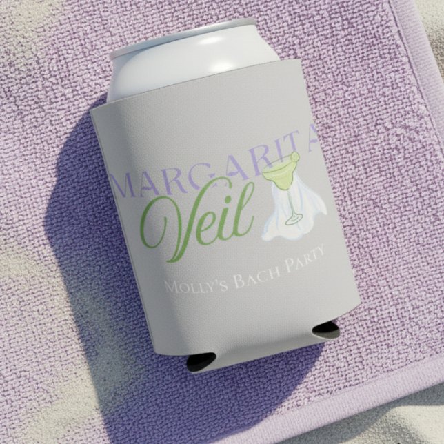 Enfriador De Latas Margarita Veil - Divertida fiesta de la soltera (Spice up the party with this playful “Margarita Veil” can cooler!)