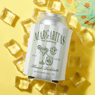 Enfriador De Latas Margaritas modernas retro y barca rayada de madure