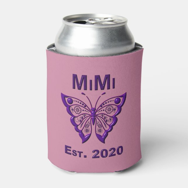 Enfriador De Latas Mariposa Adorable Mimi "Est 2020" (Lata Anverso)