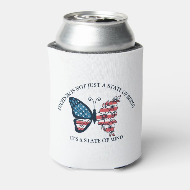 Enfriador De Latas Mariposa del 4 de Julio (Reverso de la lata)