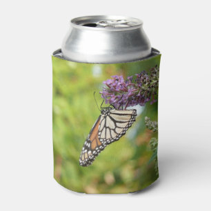 Enfriador De Latas Mariposa Monarca en Arbusto de Mariposas Morado