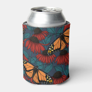 Enfriador De Latas Mariposa monarca sobre las colmenas rojas