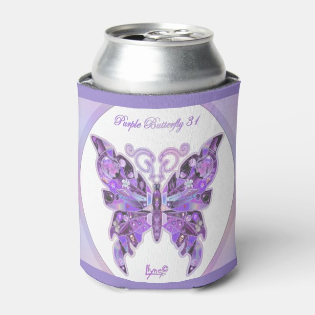 Enfriador De Latas Mariposa morada 31 (Lata Anverso)