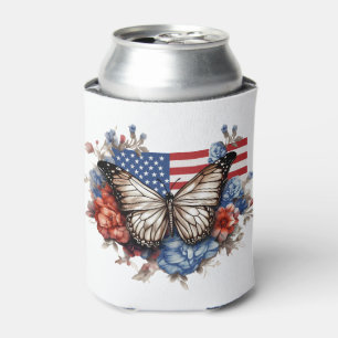 Enfriador De Latas Mariposa Patriótica 4 De Julio