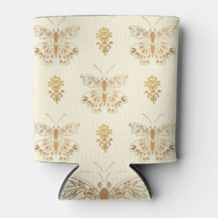 Enfriador De Latas Mariposas doradas, fondo blanco inmaculado