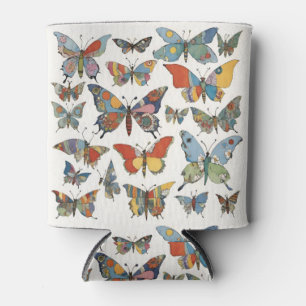 Enfriador De Latas Mariposas Floral Patchwork