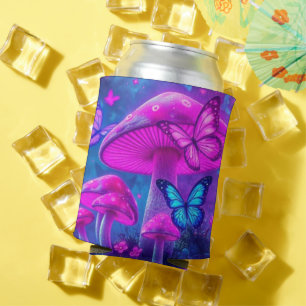 Enfriador De Latas Mariposas Flores y Hongos-Fiarycore