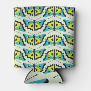 Enfriador De Latas Mariposas geométricas, papel pintado moderno.