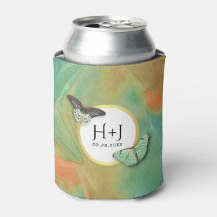 Enfriador De Latas Mariposas y colores del suroeste con monograma
