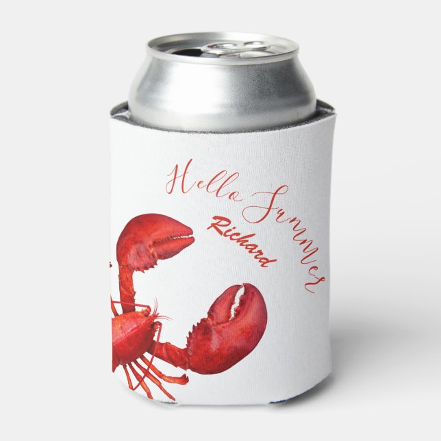 Enfriador De Latas Mariscos blancos de bogavante rojo (Lata Anverso)