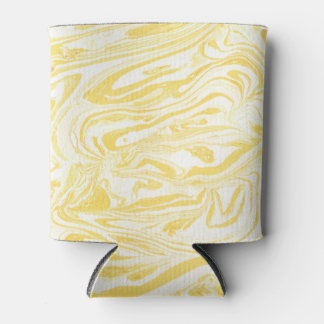 Enfriador De Latas Mármol amarillo elegante: Textura de mano
