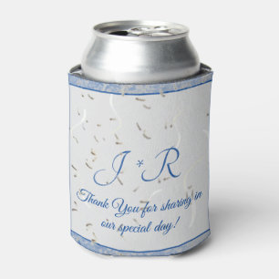 Enfriador De Latas Mármol azul y gris monogramado