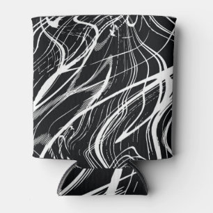 Enfriador De Latas Mármol blanco negro: cosecha abstracta