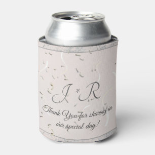 Enfriador De Latas Mármol gris y melocotón monogramado
