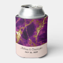 Enfriador De Latas Mármol morado y dorado Boda moderno