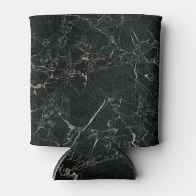 Enfriador De Latas Mármol negro elegante: fondo texturado (Anverso)