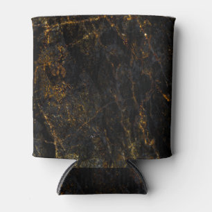 Enfriador De Latas Mármol negro, venas doradas, textura.