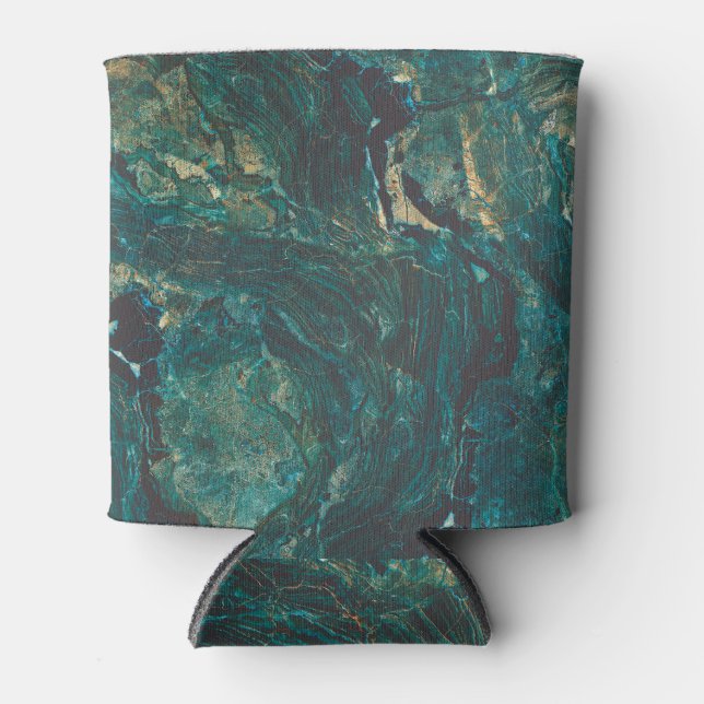 Enfriador De Latas Mármol verde oscuro: textura lujosa. (Anverso)