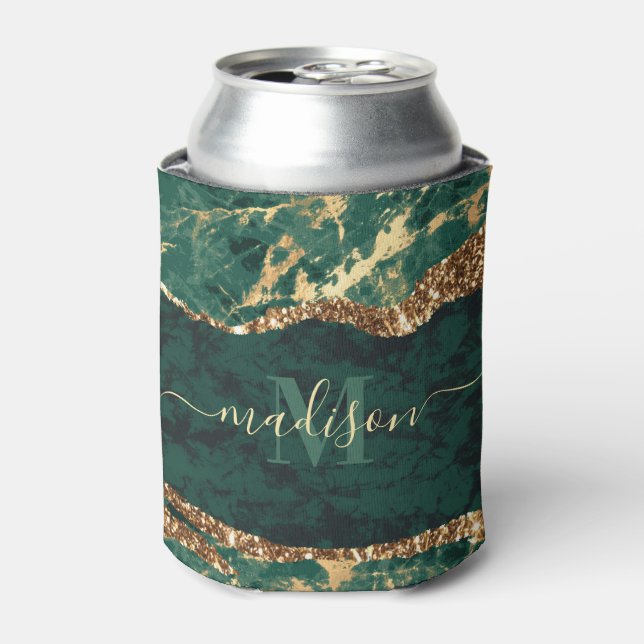 Enfriador De Latas Mármol verde y dorado (Lata Anverso)
