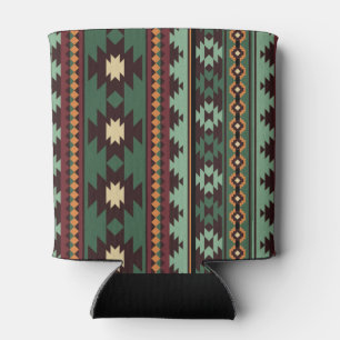 Enfriador De Latas Marrón verde tribal del suroeste