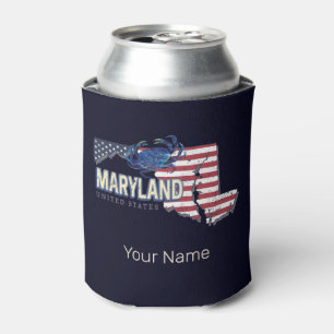 Enfriador De Latas Maryland Estados Unidos Retro State Map Vintage US