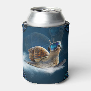 Enfriador De Latas Más fría que el resto, el caracol con snowboard.