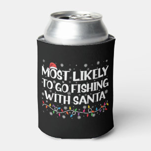 Enfriador De Latas Más Probable Que Vaya a Pescar Con Santa Navidad P