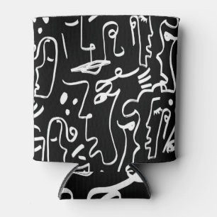 Enfriador De Latas Máscaras de caras abstractas: patrón geométrico