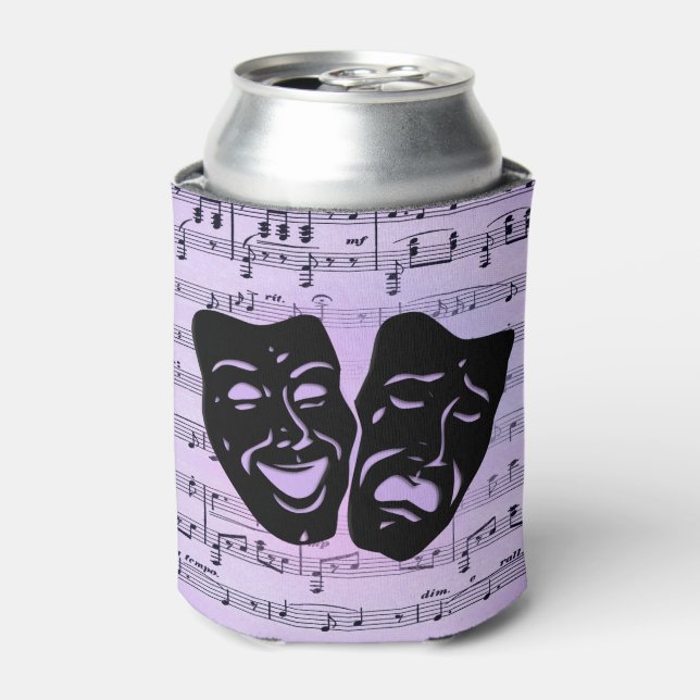Enfriador De Latas Máscaras de teatro y música púrpura (Lata Anverso)